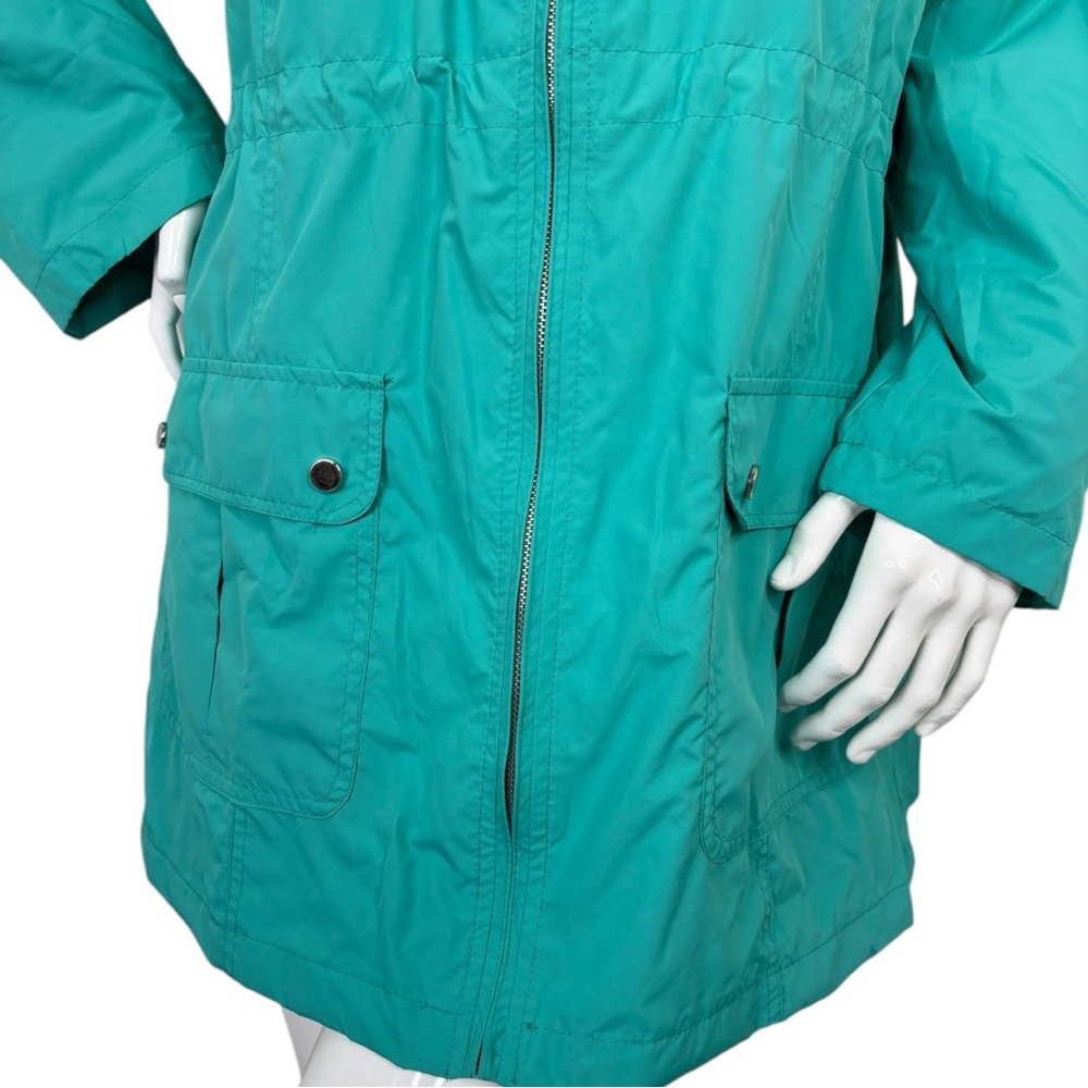Style&Co sport teal quartz raincoat peacock sporty beautiful jacket sz 1X NWT - Picture 7 of 16